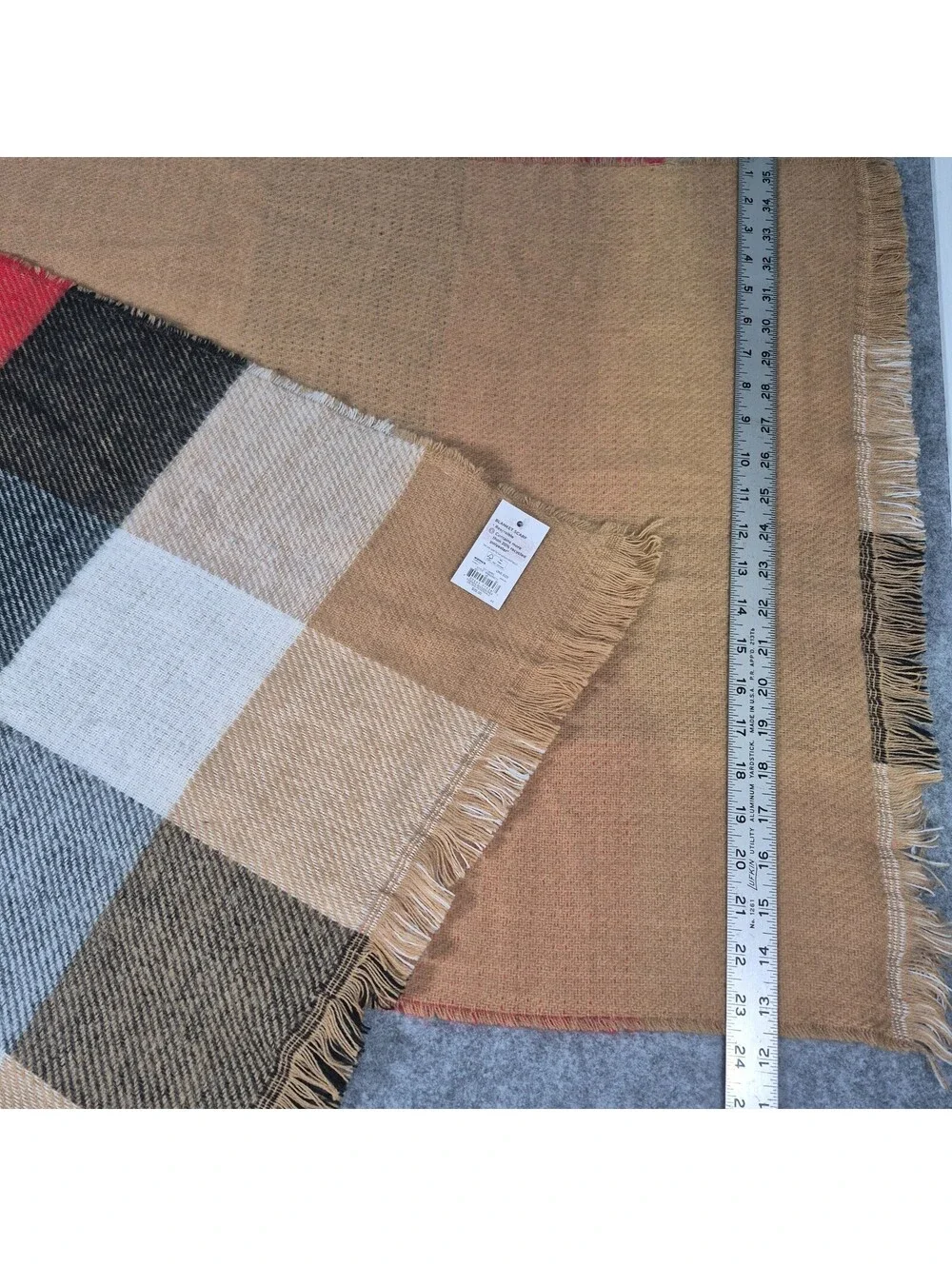 Sonoma Goods For Life Geo Oblong Scarf Tan OS Cozy Winter Stylish Warm